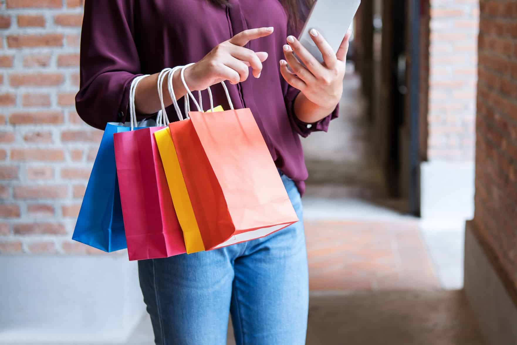 Efeito Diderot sacos de compras compulsivo